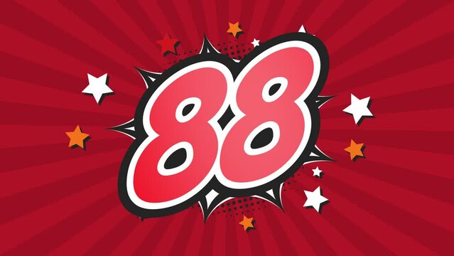 Animation of Number 88 - Eighty-Eight - 88th eighty-eighth