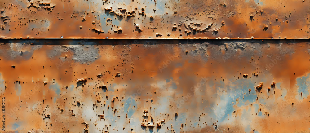 Poster rustic metal texture. this high-quality image showcases the rich and diverse patterns of rust on met