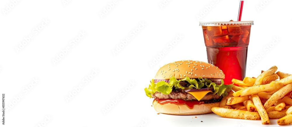 Poster fast food isolated on white. copy space image. place for adding text or design