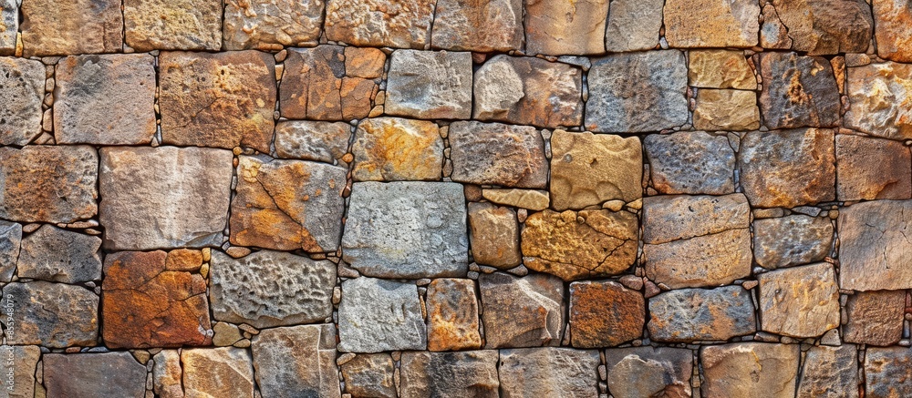 Aufkleber old stone wall Texture in weathered and have natural surfaces for design background. Copy space image. Place for adding text and design