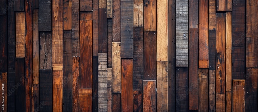 Poster wooden wall pattern background. abstract wood wall texture background. take photo from mobile phone,