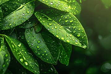 Close-up of a wet green plant