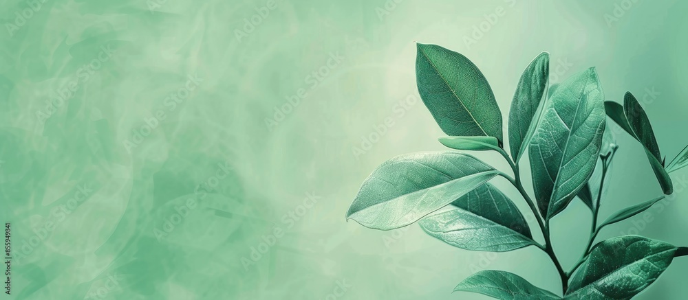 Poster abstract nature green leaf background and beautiful wallpaper. pastel background. copy space image. 