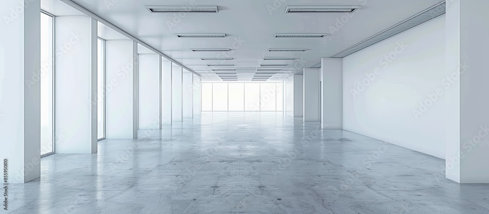Poster empty room architecture building space. copy space image. place for adding text and design