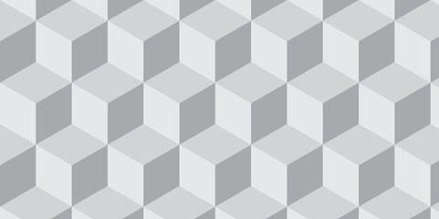 Seamless abstract white and gray background from cubes and lines. Geometric tiles and mosaic creative stylish seamless pattern block cube background. minimal hexagon Cubes mosaic shape vector design.