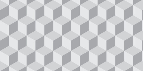 Seamless abstract white and gray background from cubes and lines. Geometric tiles and mosaic creative stylish seamless pattern block cube background. minimal hexagon Cubes mosaic shape vector design.
