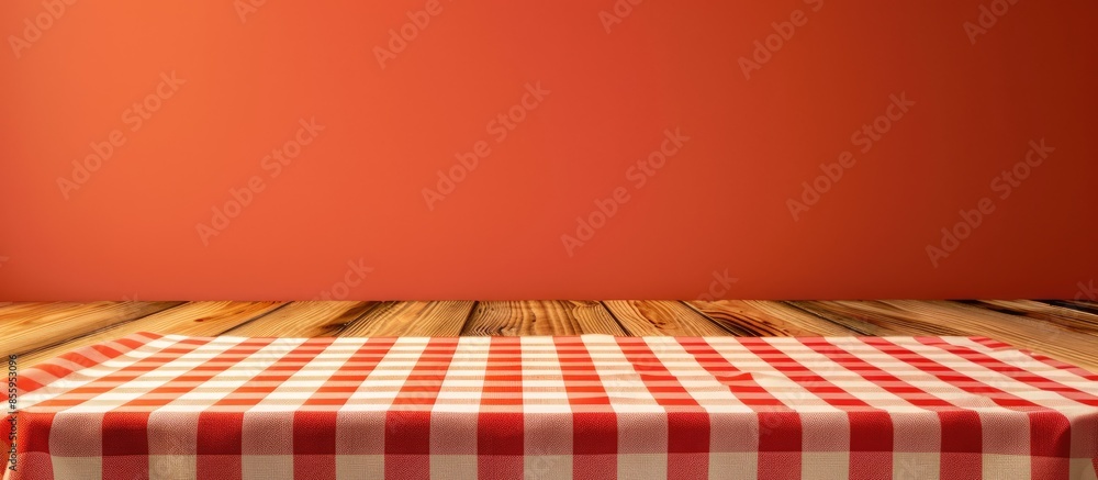Poster kitchen background with table cloth. copy space image. place for adding text or design