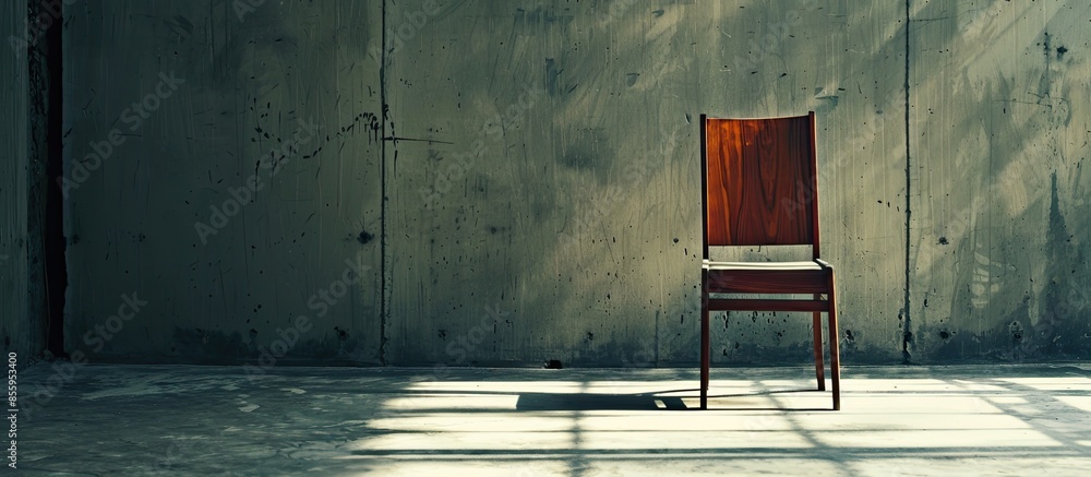 Poster one chair. copy space image. place for adding text and design
