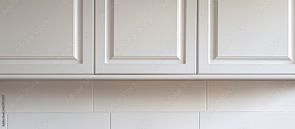 Poster white cabinet close up photograph. copy space image. place for adding text and design