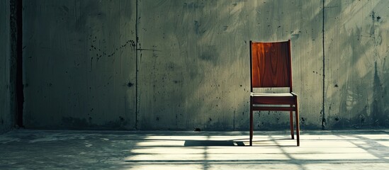 One chair. Copy space image. Place for adding text and design