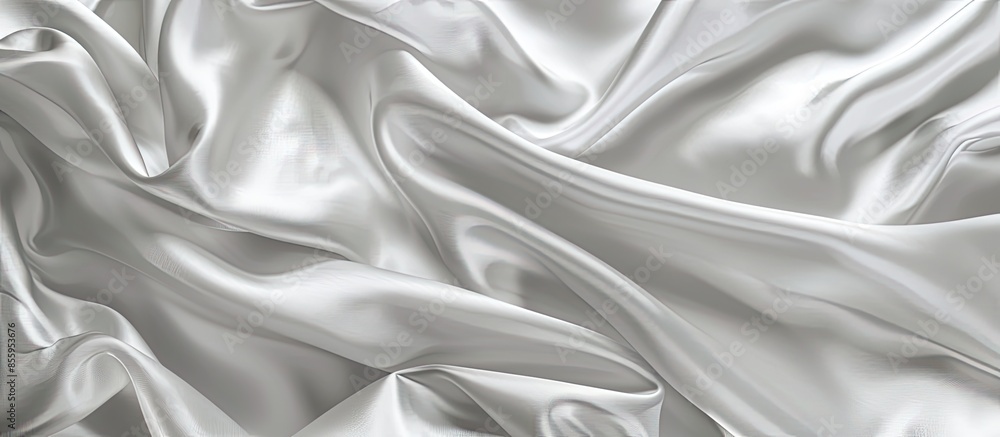Poster white gray satin texture that is white silver fabric silk background with beautiful soft blur patter