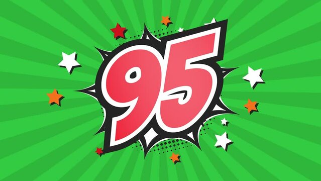 Animation of Number 95 - Ninety-Five - 95th ninety-fifth