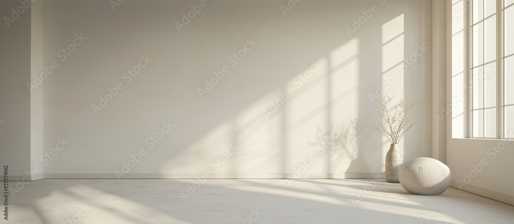 Poster designed in a minimalistic style room interior. copy space image. place for adding text and design