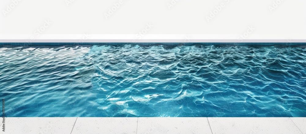 Poster swimming pool with water isolated on white. copy space image. place for adding text and design
