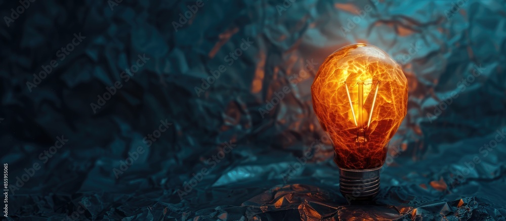 Aufkleber glowing lightbulb shape made from a crumpled paper ball and a base. creative process concept. copy s