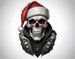 The Skull with a Christmas Hat