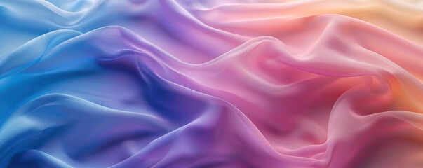 Fototapeta premium A colorful piece of fabric with a purple and blue stripe. The fabric is soft and fluffy, and it looks like it's made of cotton. The colors are bright and vibrant, and they create a sense of warmth