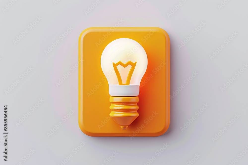 Aufkleber there are on and off toggle switch buttons with the idea light bulb icon. the symbol represents crea