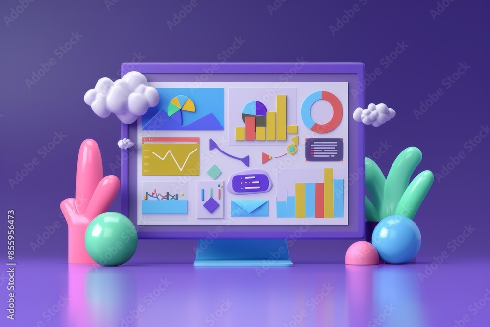 Poster an application and website development concept for a mobile device with web design factory symbols a