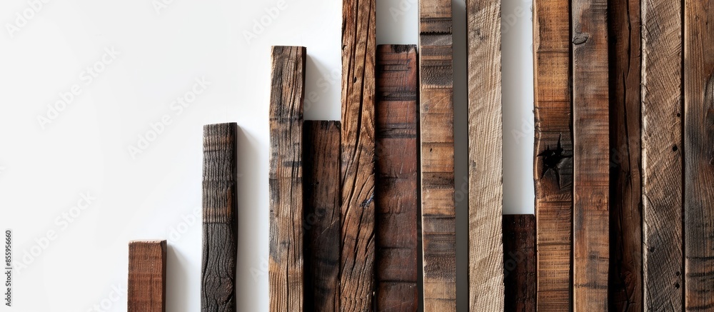 Poster collage of wooden bars on a white background. copy space image. place for adding text and design