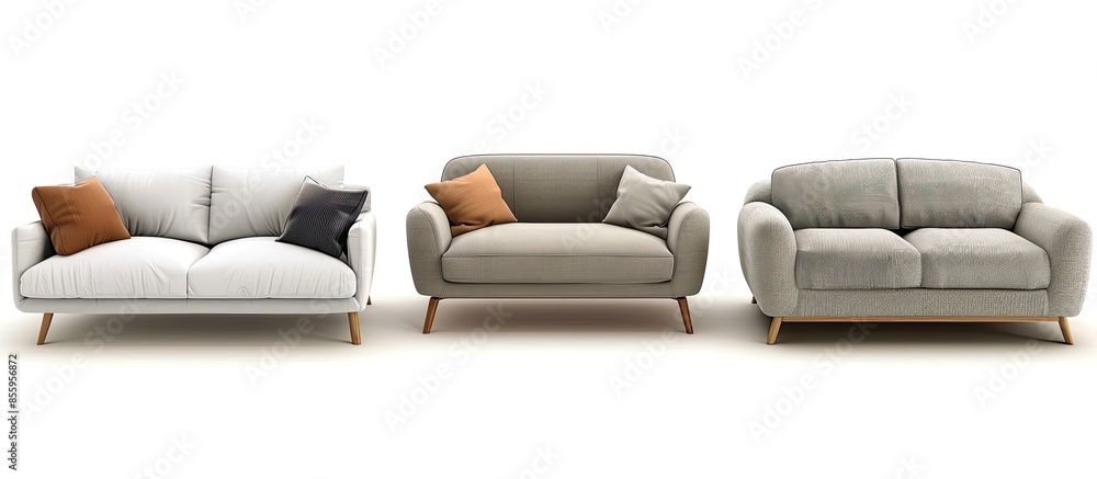 Poster sofa for the office or at home. isolated from the background. in different angles. interior element.