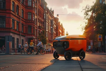 This autonomous delivery robot is located in Tallinn, Estonia. In Estonia a business is developing autonomous delivery vehicles. Imagine a future with an autonomous courier robot.