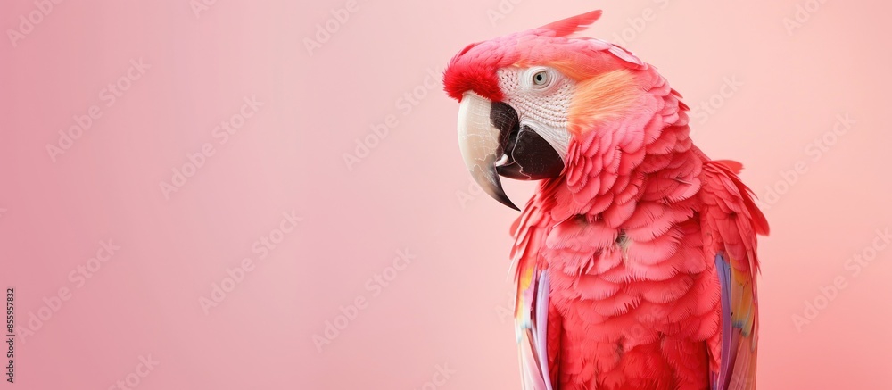 Aufkleber beautiful parrot pastel background isolated nature. copy space image. place for adding text and desi