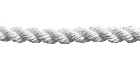 white rope isolated on white or transparent png