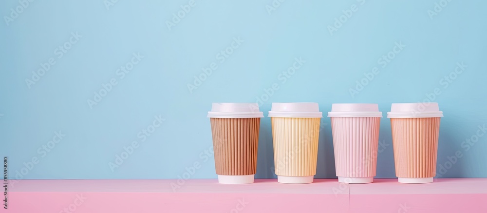 Poster paper cup for hot coffee takehome or single use paper to reduce global warming instead of plastic gl