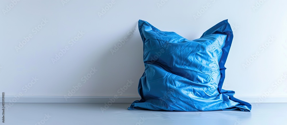 Aufkleber blue pillow isolated on white background. copy space image. place for adding text and design