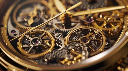 A gold-plated timepiece with intricate gears and dials, symbolizing precision engineering and gold's enduring value