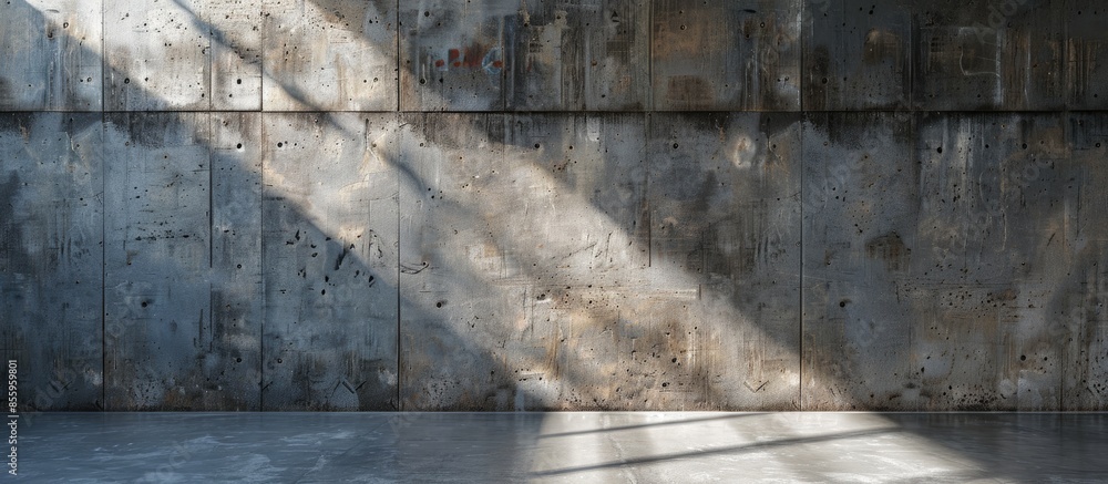 Poster concrete wall interior style with symbol. copy space image. place for adding text and design