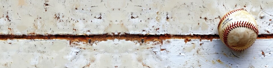 Game Day Ready - Baseball on Chalk Line with Copyspace