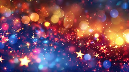 Elegant abstract background with lights and stars for a cheerful Christmas celebration