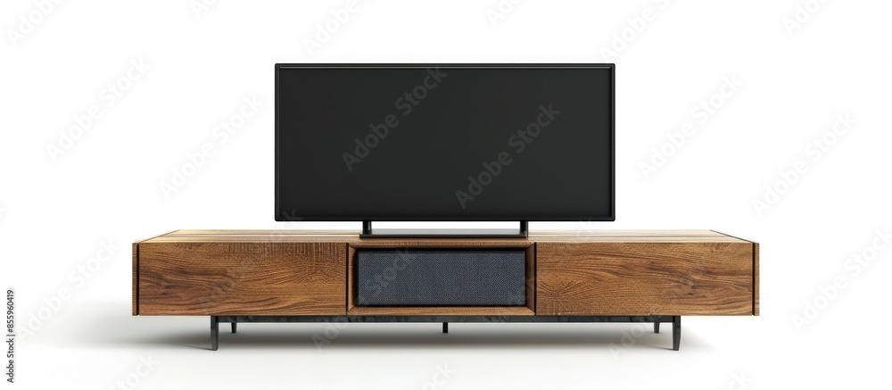 Poster the tv console isolated on the white background. copy space image. place for adding text and design