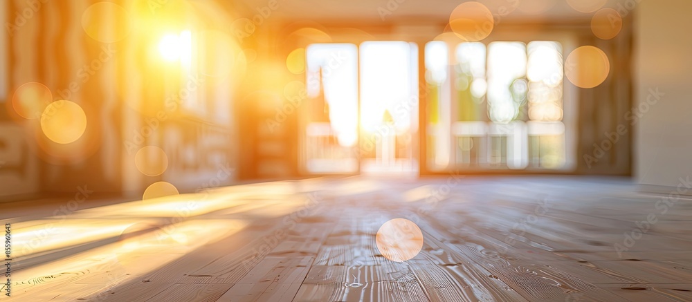 Poster apartment renovation theme creative abstract blur background with bokeh effect. copy space image. pl