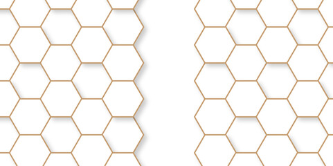 Minimal vector white hexagon honeycomb texture. Abstract grid monochrome decoration art hexagon polygonal pattern background. seamless bright white abstract honeycomb background.