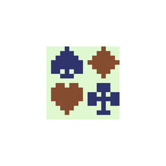 Play card box. Pixel art icon. 8-bit sprite. Isolated abstract vector illustration. 
