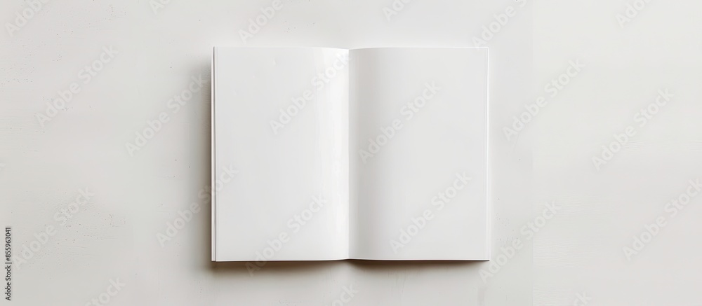Aufkleber blank portrait a4. brochure magazine isolated on gray, changeable background / white paper isolated 