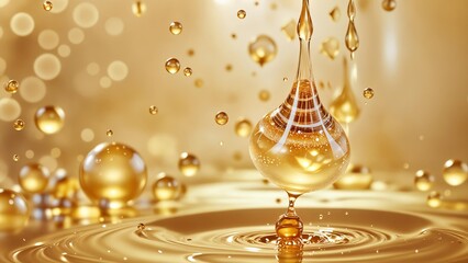 Realistic Collagen Skincare Treatment with Molecular Gold Bubbles