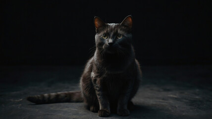 Obraz premium black and white cat