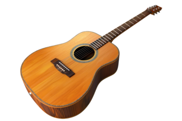 High-quality acoustic guitar with wooden finish, featuring six strings and a classic body design, perfect for music enthusiasts and professionals.