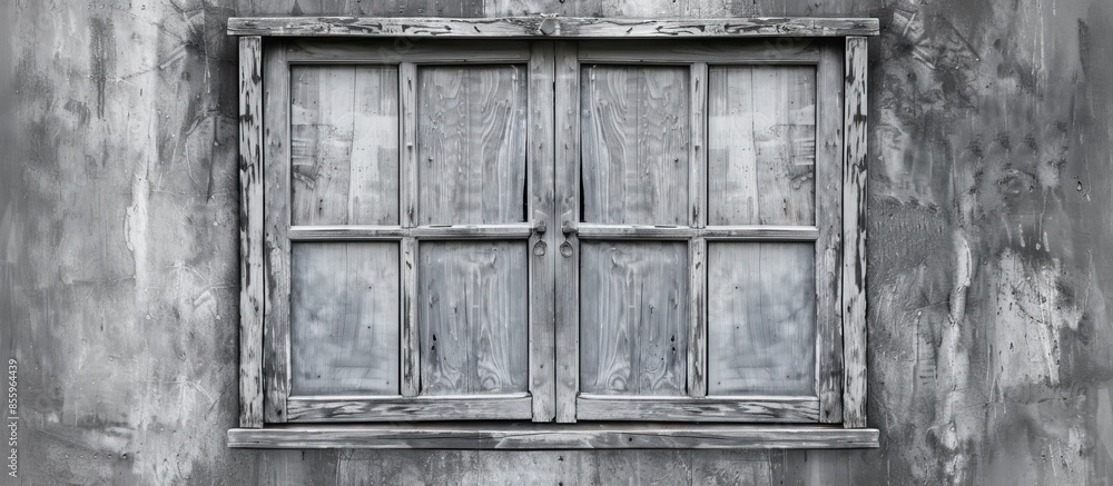 Poster vintage gray wooden window background. Copy space image. Place for adding text and design