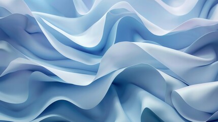 Obraz premium Elegant Waves of Blue Fabric Generative AI