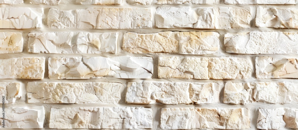 Poster the texture of the brickwork cream color. copy space image. place for adding text and design