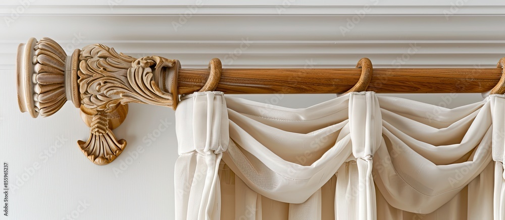 Poster tips for curtain poles on a white background. ending for curtain eaves. finials for curtain cornices
