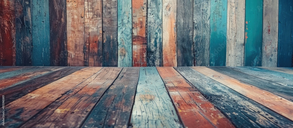 Poster Wood wall or floor texture abstract texture surface background use for background with wood table or terrace. Copy space image. Place for adding text and design