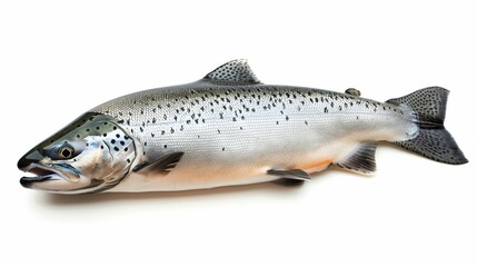 Naklejka premium salmon fish isolated over white background