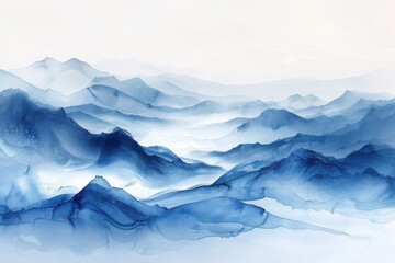 A blue ocean with gold accents