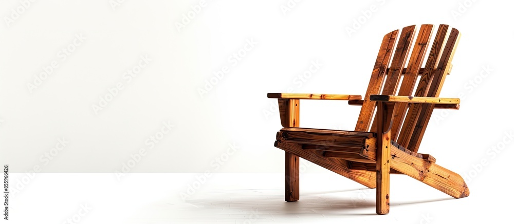 Aufkleber wooden comfortable chair isolated on white. . copy space image. place for adding text and design